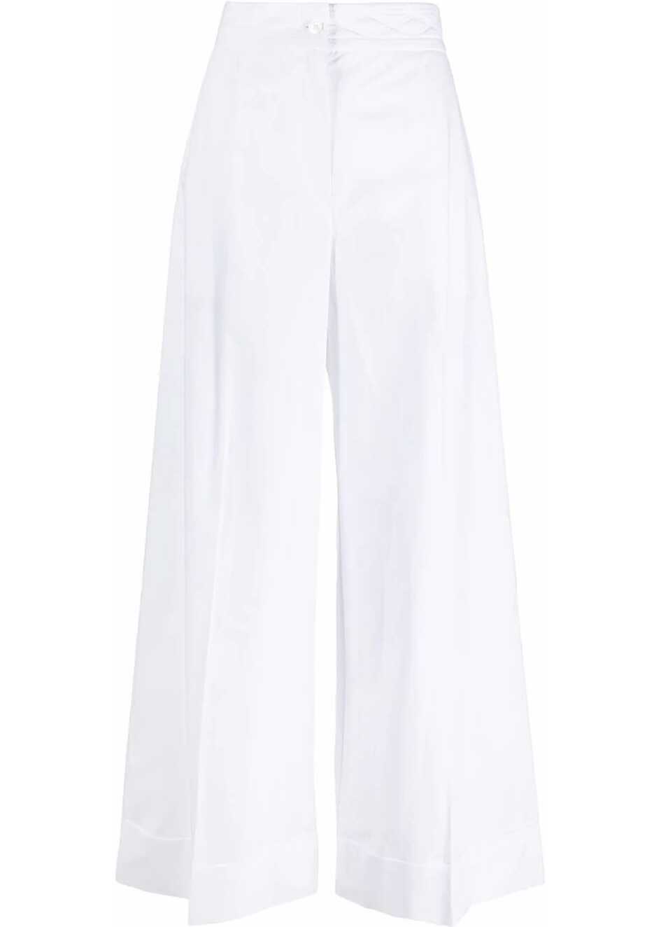 Chloe See By Single-Pleated Cotton Palazzo Pants White
