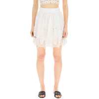 Fuste Flounced Mini Skirt With Lace Embroidery Femei