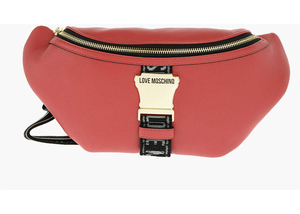 Moschino Love Faux Leather Bum Bag Red b-mall.ro
