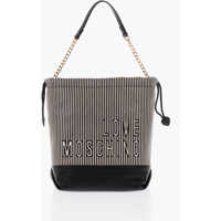 Genti de umar Love Striped Faux Leather Bucket Bag Femei