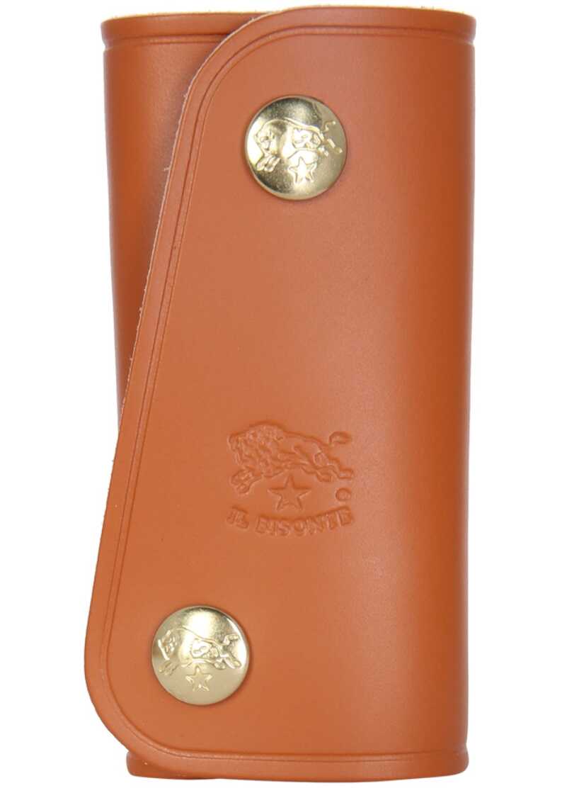 IL BISONTE Leather Key Ring BUFF
