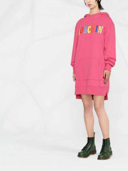 Rochii casual Moschino Dress With Multicolor Flocked Logo FUCHSIA Femei (BM 8810232) 3