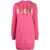 Moschino Dress With Multicolor Flocked Logo FUCHSIA