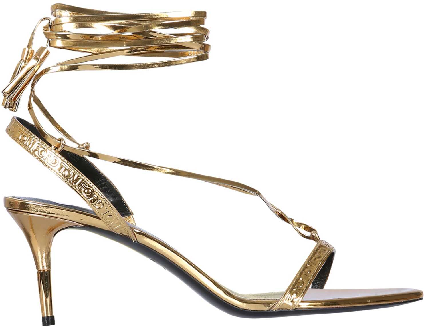 Tom Ford Mirrored Leather Sandals GOLD