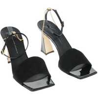 Sandale cu toc Patent Leather Strap Vanilla Suede Sandals 8Cm Femei