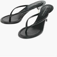 Sandale cu toc Stiletto Heel Leather Thong Sandals 8Cm Femei