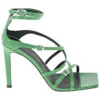 Sandale cu toc Reptile Print Vanilla Leather Sandals 10Cm Femei