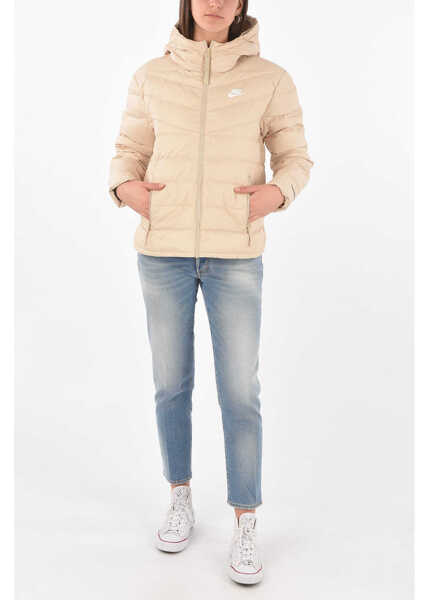 Geci de iarna Nike Logo Printed Down Jacket Beige Femei (BM 8821890) 4