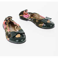 Balerini Floral Patterned Ballet Flats With Leather Details Fete