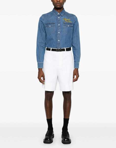 Camasi de blugi Alexander McQueen Shirt With Embroidered Logo BLUE Barbati (BM 8827143) 2