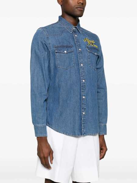 Camasi de blugi Alexander McQueen Shirt With Embroidered Logo BLUE Barbati (BM 8827143) 3