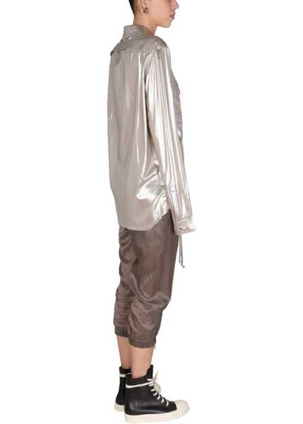 Bluze Rick Owens Metallic Effect Shirt SILVER Femei (BM 8829393) 2