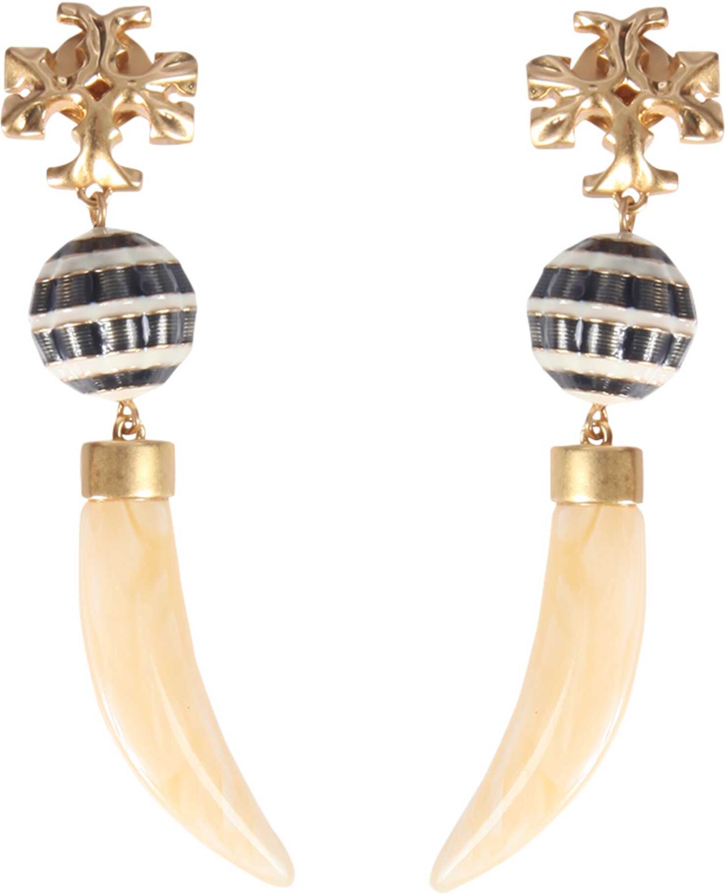 Tory Burch Horn Resin Drop Earrings WHITE image0