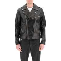 Geci de piele Drummed Leather Biker Jacket Barbati