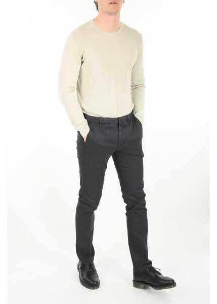 Pantaloni eleganti CORNELIANI 4 Pocket Tailored Wash Stretch Cotton Pants Blue Barbati (BM 8831223) 3