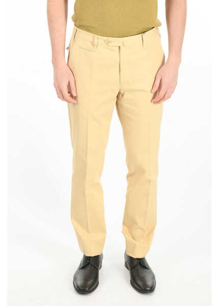 Pantaloni eleganti CORNELIANI Zipped Pocket Leader Cotton Pants Beige Barbati (BM 8833779) 1