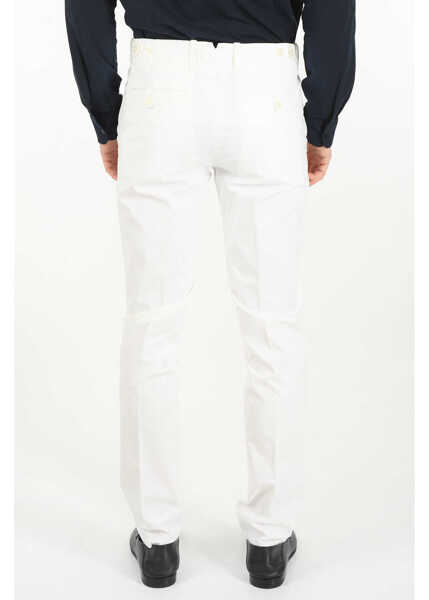 Pantaloni eleganti CORNELIANI Id 5 Pocket Stretch Cotton Pants White Barbati (BM 8833785) 2