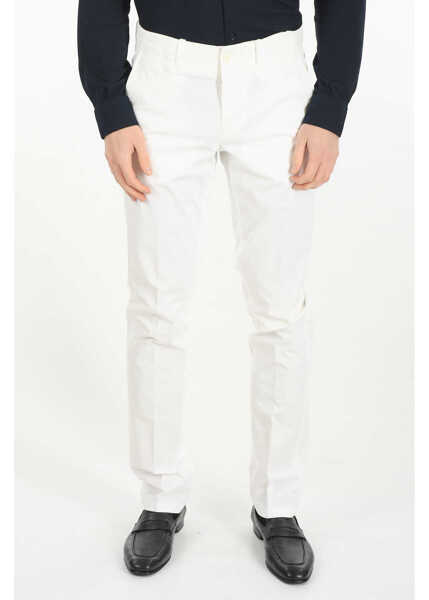 Pantaloni eleganti CORNELIANI Id 5 Pocket Stretch Cotton Pants White Barbati (BM 8833785) 1