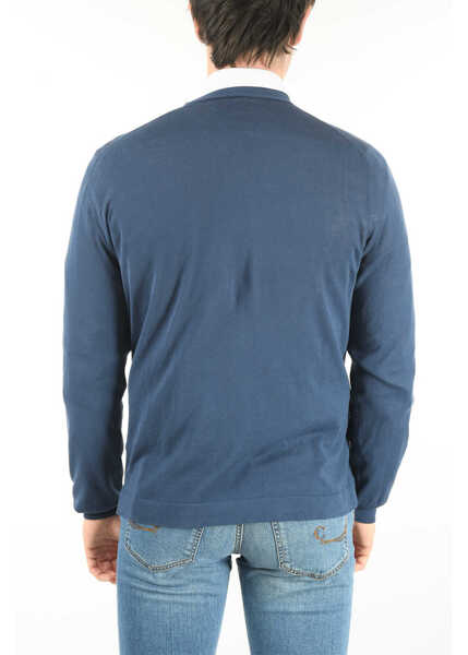 Cardigane CORNELIANI Id Double-Breasted Cotton Cardigan Blue Barbati (BM 8834376) 2