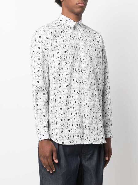 Camasi casual Comme des Garons X Kaws Print Shirt WHITE Barbati (BM 8837460) 3