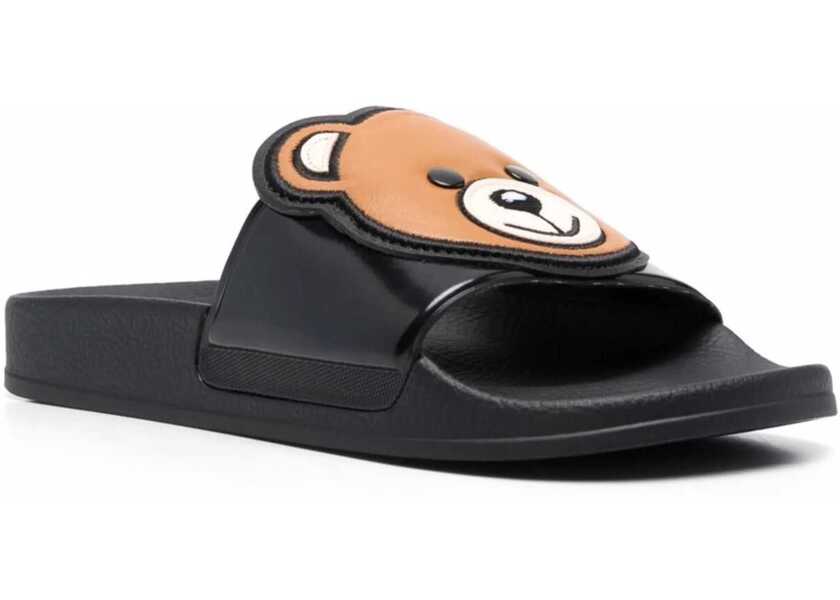Papuci Moschino Slide Teddy Bear Sandals BLACK Femei (BM 8837544) 2