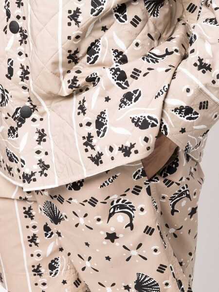 Pantaloni scurti MSGM Paisley Pattern Bermuda BEIGE Barbati (BM 8838807) 5