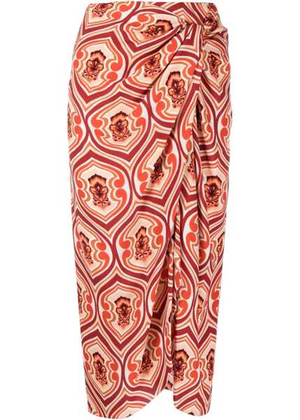 Fuste ETRO Sarong Skirt With Graphic Print ORANGE Femei (BM 8839428) 1
