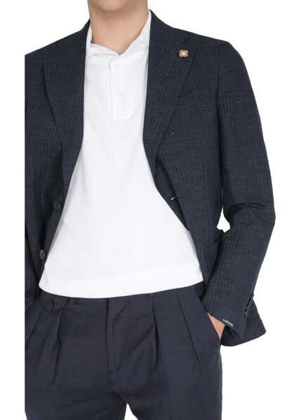 Sacouri office Lardini Single-Breasted Jacket BLUE Barbati (BM 8840652) 4