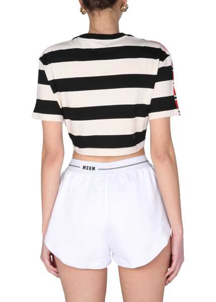 Tricouri MSGM Cropped T-Shirt RED Femei (BM 8843523) 4