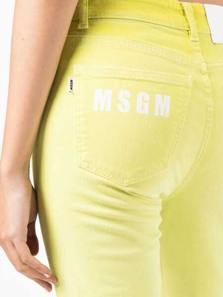 Blugi MSGM Slim Fit Jeans GREEN Femei (BM 8843577) 5