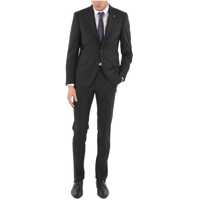 Costume Cc Collection Virgin Wool Right Notch Lapel Suit With Scallo Barbati