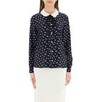Bluze elegante Polka Dot Silk Blouse Femei