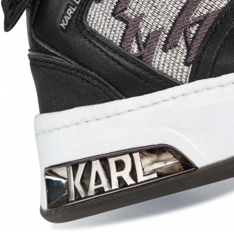 Sneakers Karl Lagerfeld Elektra Monogram Jaquard Hi KL62089 Black/White Femei (BM 8866116) 5