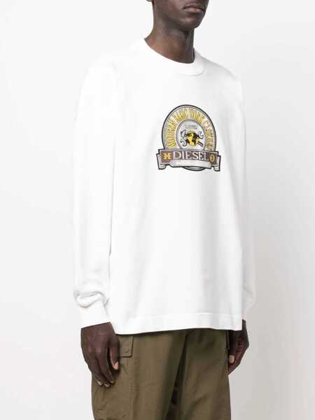 Bluze Diesel Logo Patch Sweatshirt WHITE Barbati (BM 8866701) 3
