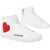 Moschino Love Leather High Top Sneakers With Velvet Heart And Side Zi White