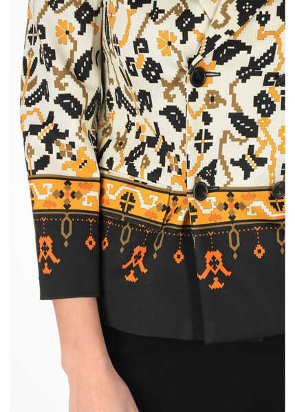 Sacouri Maison Margiela Mm0 Double Breasted Blazer With Geometric Pattern Multicolor Femei (BM 8869038) 3