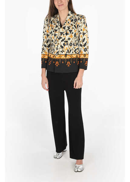 Sacouri Maison Margiela Mm0 Double Breasted Blazer With Geometric Pattern Multicolor Femei (BM 8869038) 4