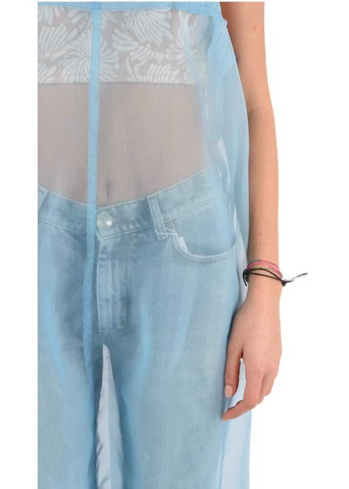 Rochii lungi Maison Margiela Mm0 Sheer Sleeveless Shift Dress Blue Femei (BM 8869119) 3