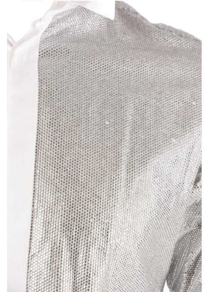 Camasi elegante Philipp Plein Diamond Cut Jewel Shirt With Spread Collar White Barbati (BM 8869173) 3