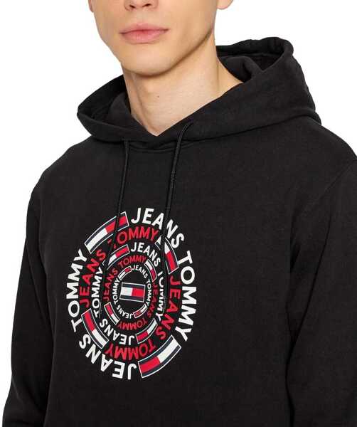 Hanorace Tommy Hilfiger Circular Graphic Hoodie DM0DM13288BDS Black Barbati (BM 8871255) 4
