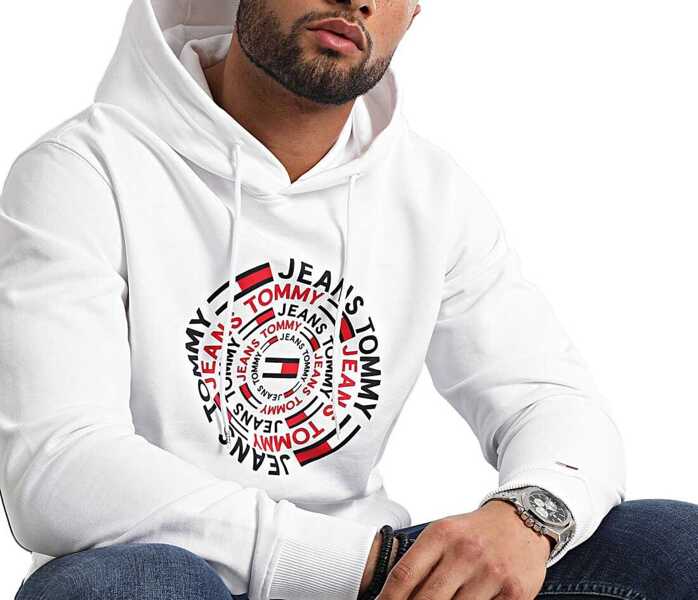 Hanorace Tommy Hilfiger Circular Graphic Hoodie DM0DM13288YBR White Barbati (BM 8871258) 4