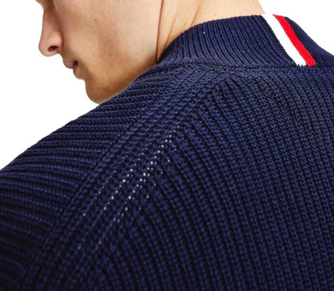 Cardigane Tommy Hilfiger Chest Colorblock Striped Zip Thr MW0MW214060GY Navy Barbati (BM 8871273) 3