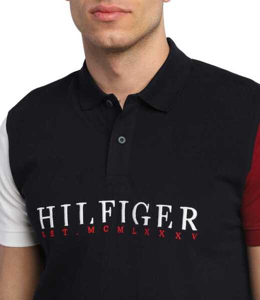 Tricouri Polo Tommy Hilfiger Branded Colorblock Regular Polo MW0MW220900GY Navy Barbati (BM 8871279) 4