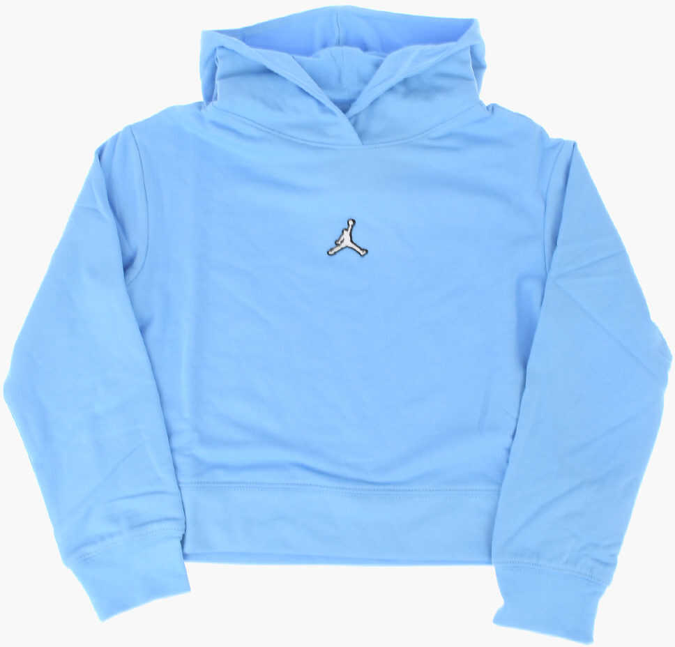 Nike Air Jordan Solid Color Essentials Boxy Sweatshirt With Hood Light Blue