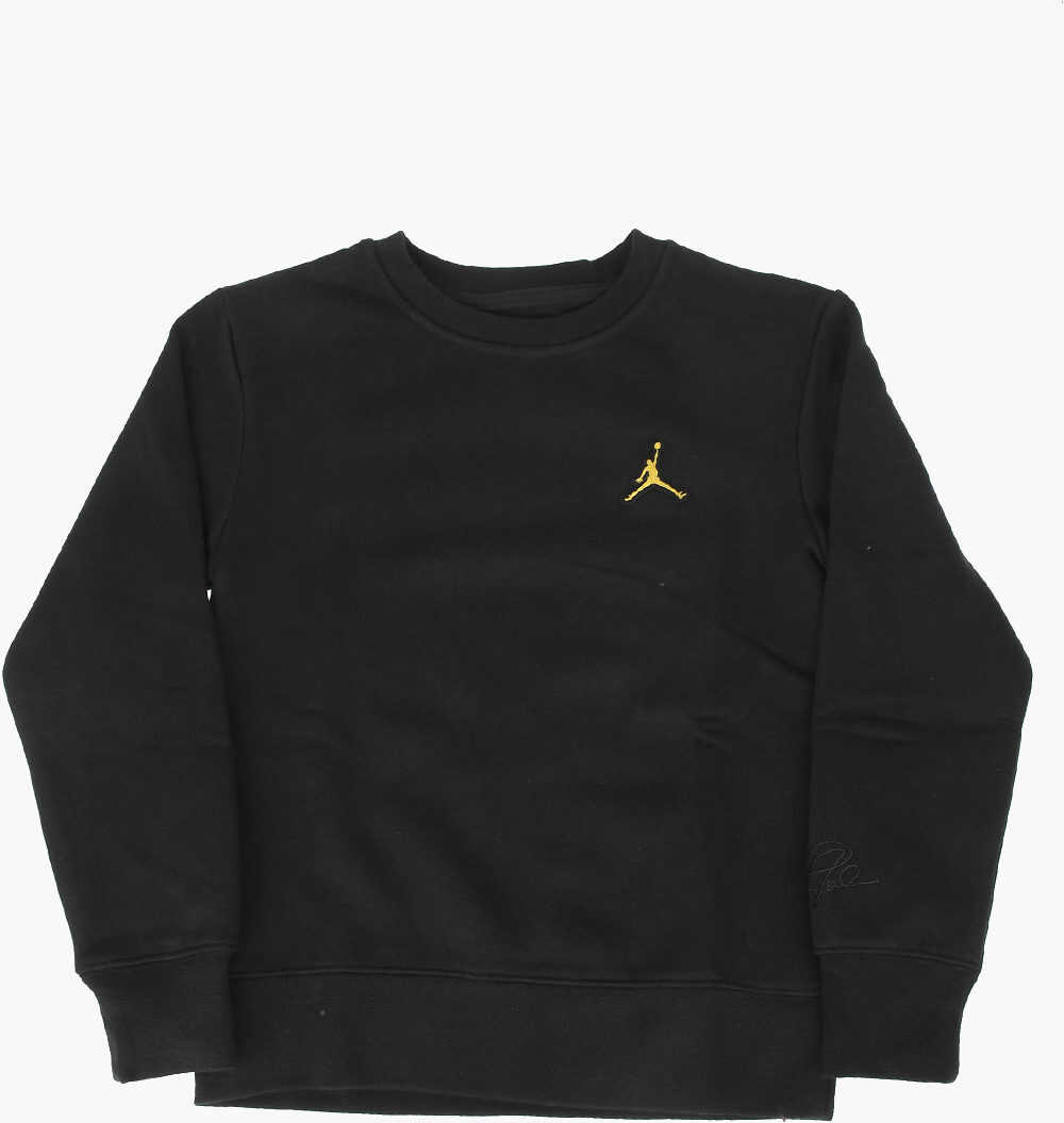 Nike Air Jordan Crew-Neck Sweatshirt Jumpman Essentials With Gold Black