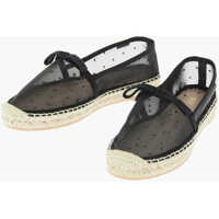 Espadrile Mesh Fabric Espadrilles With Suede Leather Details 1,5 Cm Femei