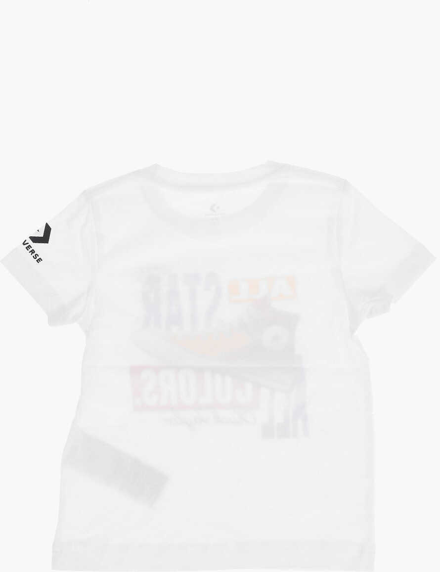 Tricouri Converse All Star Chuck Taylor Crew-Neck T-Shirt With Print On The Fr White Baieti (BM 8876388) 3