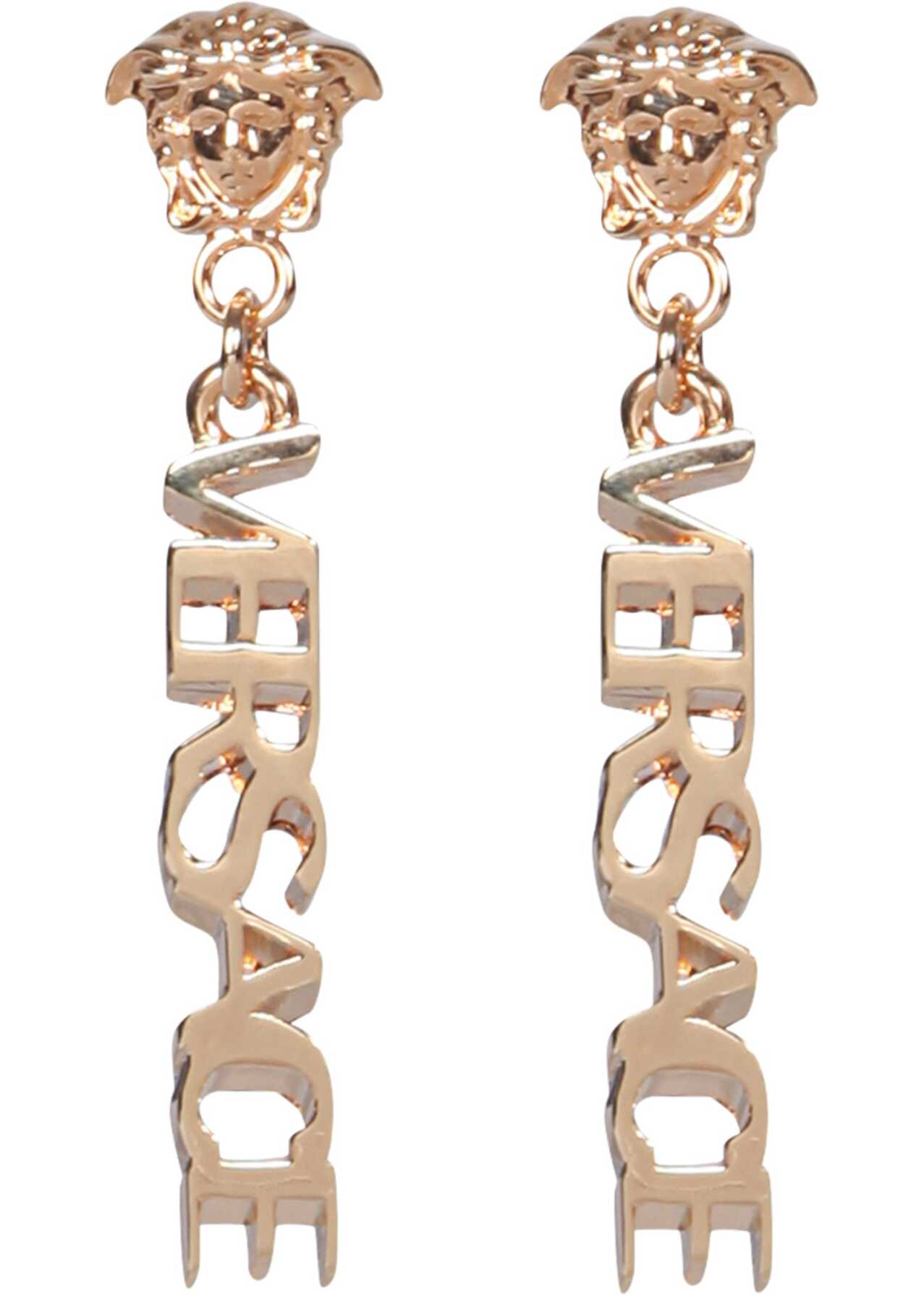 Versace Logoed Drop Earrings GOLD image4