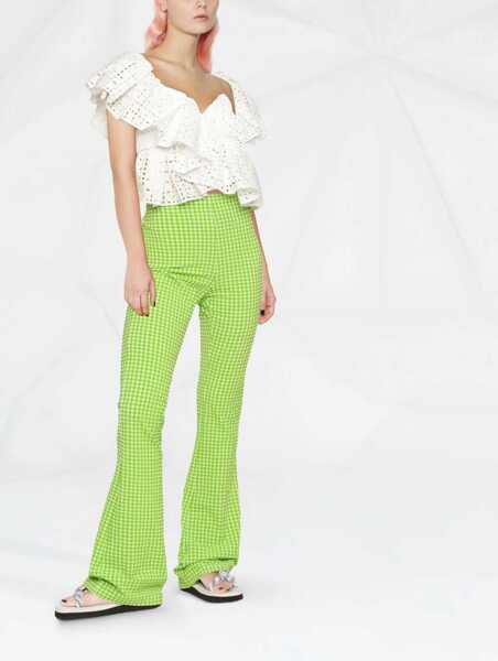 Pantaloni casual MSGM Plaid Pattern Pants GREEN Femei (BM 8880474) 3