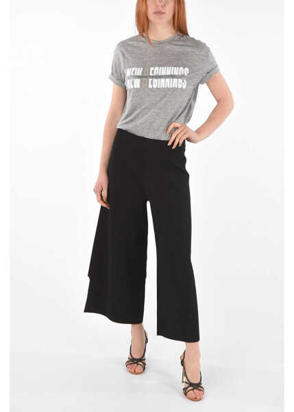 Pantaloni office Stella McCartney Knitted Cropped Fit Pants Black Femei (BM 8881092) 4